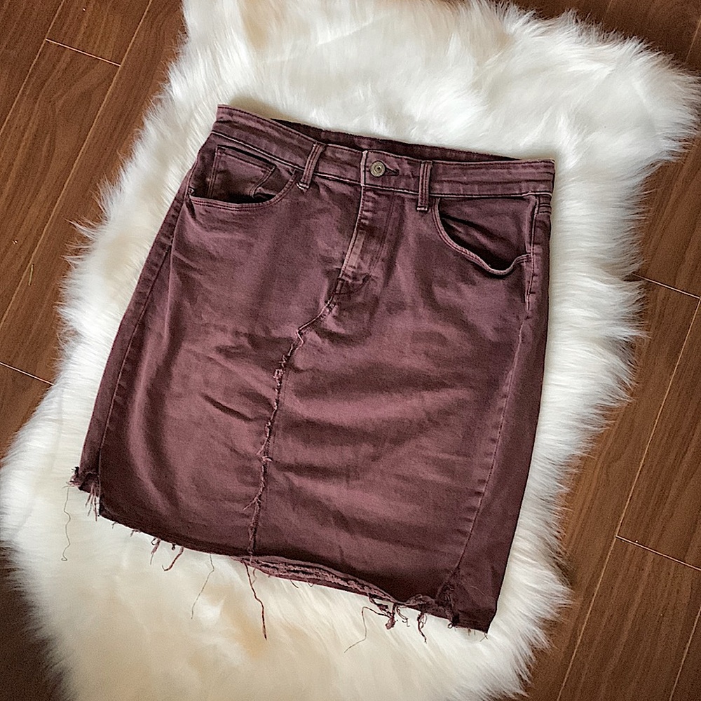 LEVI’S Vintage Jean Skirt Silver Tab Berry Mini Denim High Rise Deconstructed